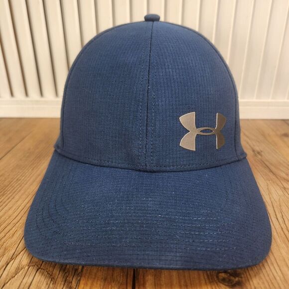 Under Armour UA Classic Fit Athletic Fitted Sz M/L Hat Cap Blue Golf Sports Dad - Picture 2 of 11